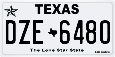 TX license plate DZE6480