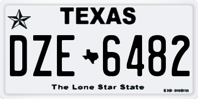 TX license plate DZE6482
