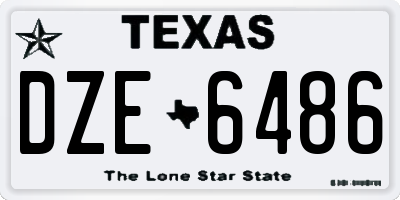 TX license plate DZE6486