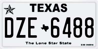 TX license plate DZE6488