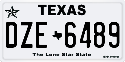 TX license plate DZE6489
