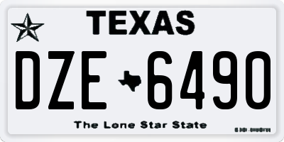 TX license plate DZE6490