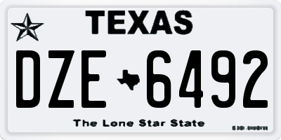 TX license plate DZE6492