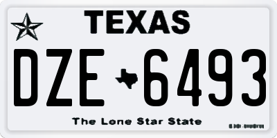 TX license plate DZE6493