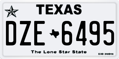 TX license plate DZE6495