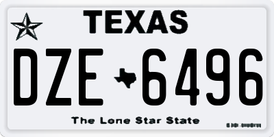 TX license plate DZE6496