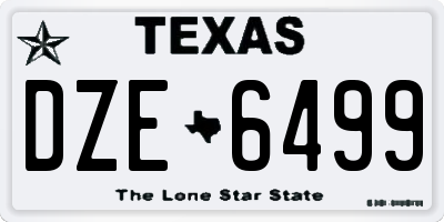 TX license plate DZE6499