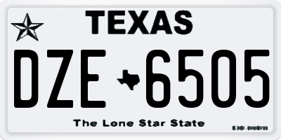 TX license plate DZE6505