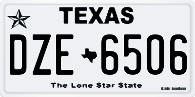 TX license plate DZE6506