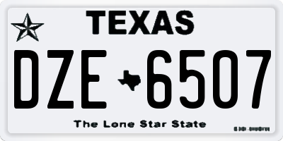 TX license plate DZE6507