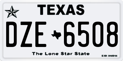 TX license plate DZE6508