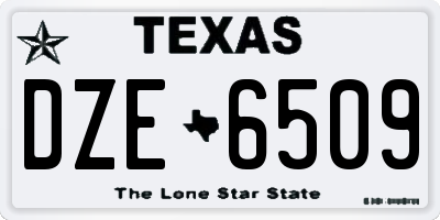 TX license plate DZE6509