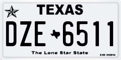 TX license plate DZE6511