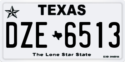 TX license plate DZE6513