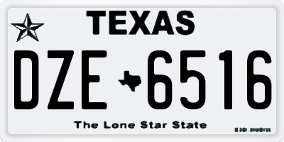 TX license plate DZE6516