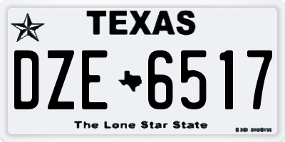 TX license plate DZE6517