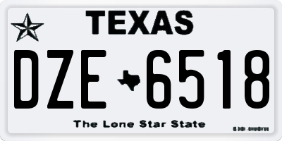 TX license plate DZE6518