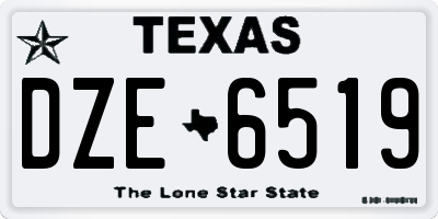 TX license plate DZE6519