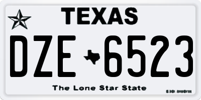 TX license plate DZE6523