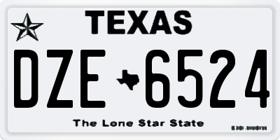 TX license plate DZE6524