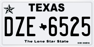 TX license plate DZE6525