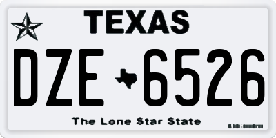 TX license plate DZE6526
