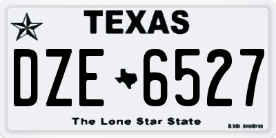 TX license plate DZE6527
