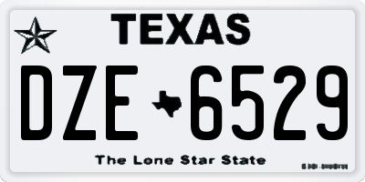 TX license plate DZE6529