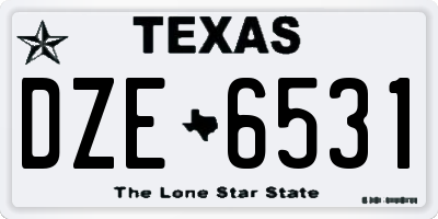 TX license plate DZE6531