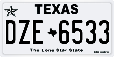 TX license plate DZE6533