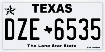 TX license plate DZE6535