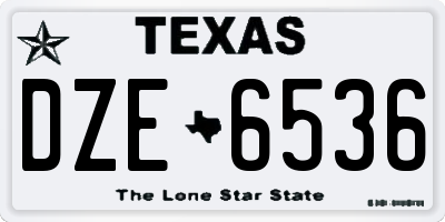 TX license plate DZE6536