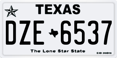 TX license plate DZE6537