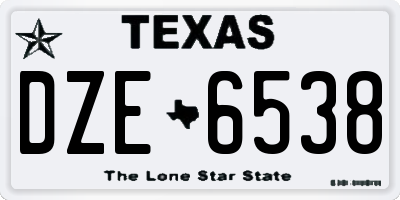TX license plate DZE6538