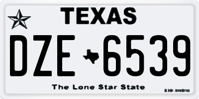 TX license plate DZE6539