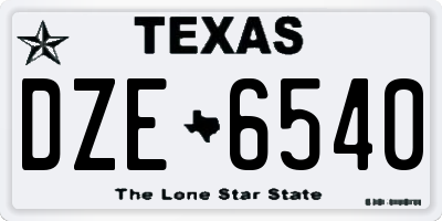 TX license plate DZE6540