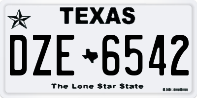 TX license plate DZE6542
