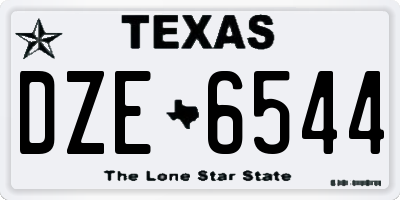 TX license plate DZE6544
