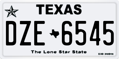 TX license plate DZE6545