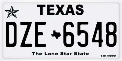 TX license plate DZE6548