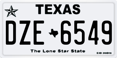 TX license plate DZE6549