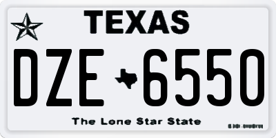 TX license plate DZE6550