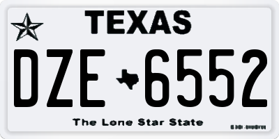 TX license plate DZE6552