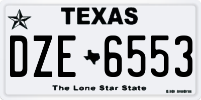 TX license plate DZE6553