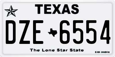 TX license plate DZE6554