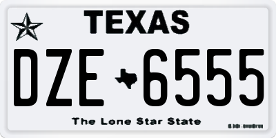 TX license plate DZE6555
