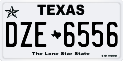 TX license plate DZE6556