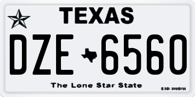 TX license plate DZE6560