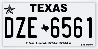 TX license plate DZE6561