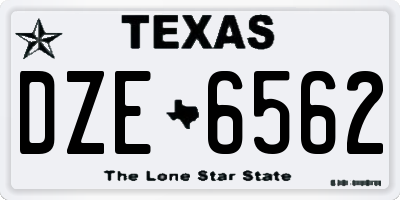 TX license plate DZE6562
